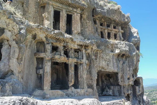 Nekropolis Hierapolis Antica Vista Sulla Città Fethiye Mugla Tacchino — Foto Stock