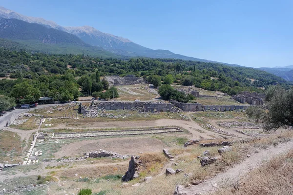 Nekropolis Hierapolis antik şehir manzaralı, fethiye, Muğla, Türkiye