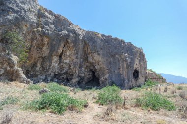 Nekropolis Hierapolis antik şehir manzaralı, fethiye, Muğla, Türkiye