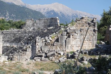 Nekropolis Hierapolis antik şehir manzaralı, fethiye, Muğla, Türkiye
