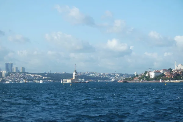 Maiden\'s Tower, Istanbul, a famous symbol of Turkey. Located on a tiny islet on the Bosphorus just off Salacak coast of Uskudar, in the middle of Asian and European continents, Maiden\'s Tower(Kiz Kulesi in Turkish) also known as Tower of Leandros is