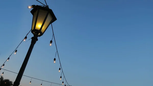 Street Lamp Poles Illuminate Streets — Stock Photo, Image
