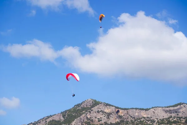 Babadag Parapente Com Magnífica Vista Fethiye Oludeniz Turquia — Fotografia de Stock