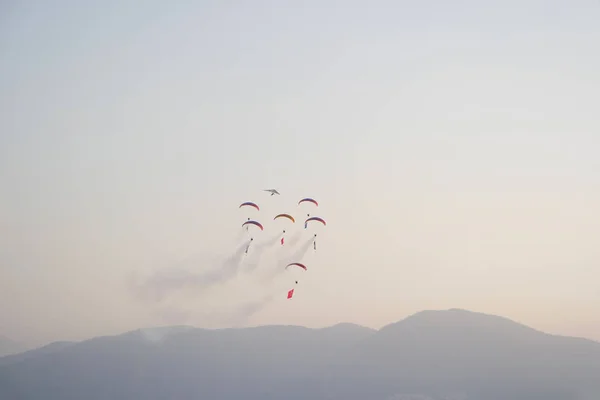 Babadag Parapente Avec Vue Magnifique Sur Fethiye Oludeniz Turquie — Photo