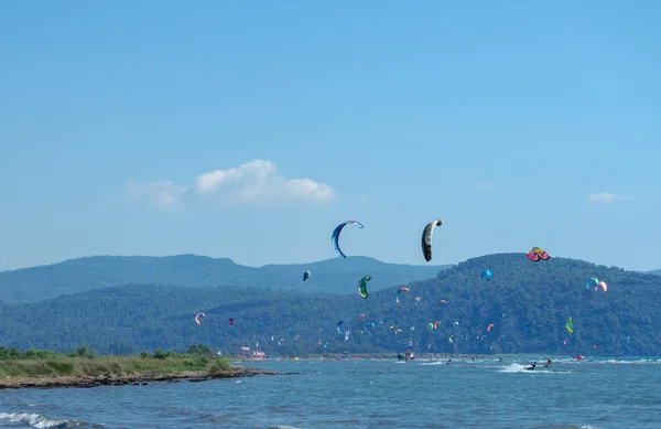 Fethiye, deniz parasailing, Ölüdeniz, Türkiye'nin muhteşem manzarası.