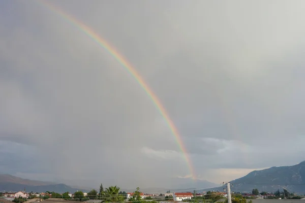 Gray Clouds Rainbow — Stock Photo, Image
