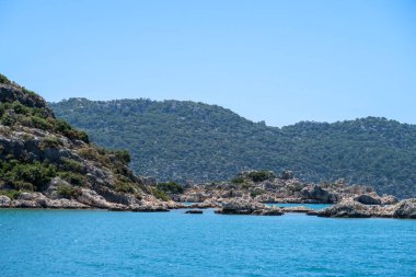 Kekova nerede Dolkisthe Antik Şehir batık batıklar 2 yüzyılda depremler tarafından tahrip edildi, Tukey