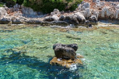 Kekova nerede Dolkisthe Antik Şehir batık batıklar 2 yüzyılda depremler tarafından tahrip edildi, Tukey