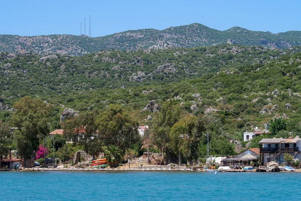 Kekova Donde Naufragios Hundidos Dolkisthe Antigua Ciudad Que Fue Destruida — Foto de Stock