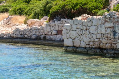 Kekova nerede Dolkisthe Antik Şehir batık batıklar 2 yüzyılda depremler tarafından tahrip edildi, Tukey