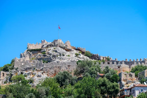 Kekova Versunkene Schiffswracks Von Dolkisthe Antike Stadt Die Durch Erdbeben — Stockfoto