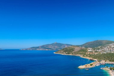 Marina, Göcek, Fethiye, Türkiye havadan görünümü.