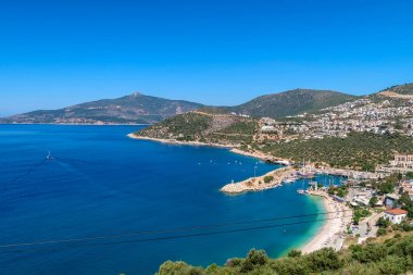 Marina, Göcek, Fethiye, Türkiye havadan görünümü.