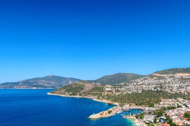 Marina, Göcek, Fethiye, Türkiye havadan görünümü.