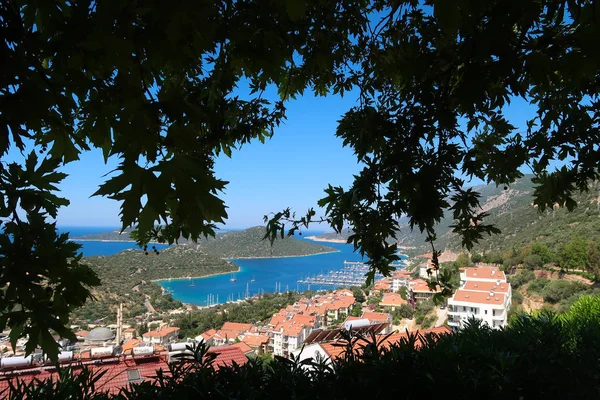 Marina, Göcek, Fethiye, Türkiye havadan görünümü.