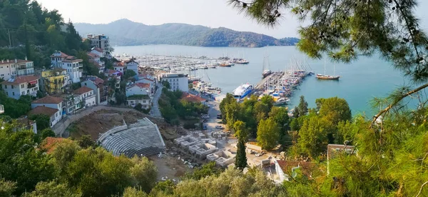 Harbor and historic open air theater in Fethiye, Mugla, Turkey