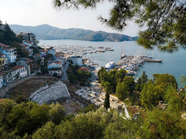 Harbor and historic open air theater in Fethiye, Mugla, Turkey