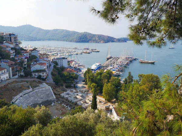 Harbor and historic open air theater in Fethiye, Mugla, Turkey