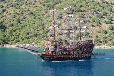 Fethiye, Muğla / Türkiye -31 Mayıs 2019, Denizde Tekne Gezisi          