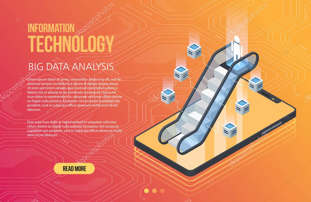 Blockchain network business template. Cryptocurrency and blockchain isometric composition. Mining Abstract Technology. Digital money system. Layout for web and app.