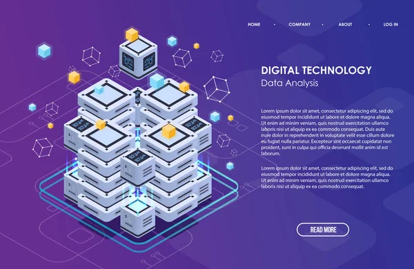 Plantilla de negocio de cadena de bloques. Criptomoneda y composición isométrica blockchain. Minería Abstract Technology. Sistema de dinero digital. Diseño para web y aplicación . — Archivo Imágenes Vectoriales