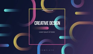 Renkli geometrik arka plan. Basit şekiller en az soyut şablonu. Web ve baskı için yaratıcı kompozisyon.