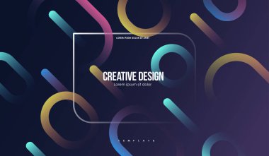 Renkli geometrik arka plan. Basit şekiller en az soyut şablonu. Web ve baskı için yaratıcı kompozisyon.