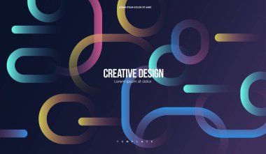 Renkli geometrik arka plan. Basit şekiller en az soyut şablonu. Web ve baskı için yaratıcı kompozisyon.