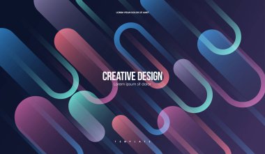 Renkli geometrik arka plan. Basit şekiller en az soyut şablonu. Web ve baskı için yaratıcı kompozisyon.