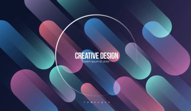 Renkli geometrik arka plan. Basit şekiller en az soyut şablonu. Web ve baskı için yaratıcı kompozisyon.