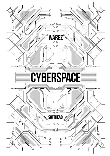 Cyberpunk futuristic poster. Tech Abstract poster template. Modern flyer for web and print. — Stock Vector