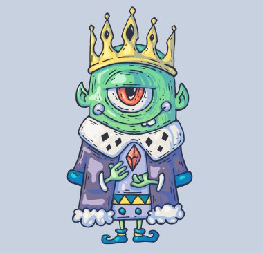 Cüceler ve Devler kralı mağara. Gösterim amacıyla web karikatür ve yazdırma.