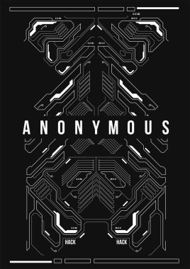 Cyberpunk fütüristik poster. Retro futuristik poster şablonu. Teknik soyut poster şablonu. Web ve baskı için modern el ilanı. kesmek, siber kültür, programlama ve sanal ortamlar.