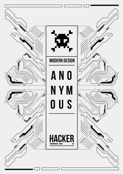Poster Futuristik Cyberpunk Templat Poster Retro Futuristik Teknisi Abstrak Poster - Stok Vektor