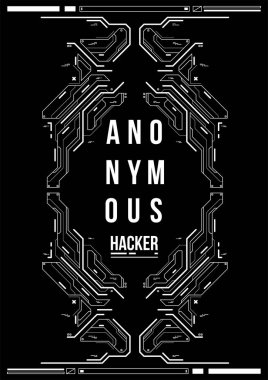 Cyberpunk fütüristik poster. Retro futuristik poster şablonu. Teknik soyut poster şablonu. Web ve baskı için modern el ilanı. kesmek, siber kültür, programlama ve sanal ortamlar.