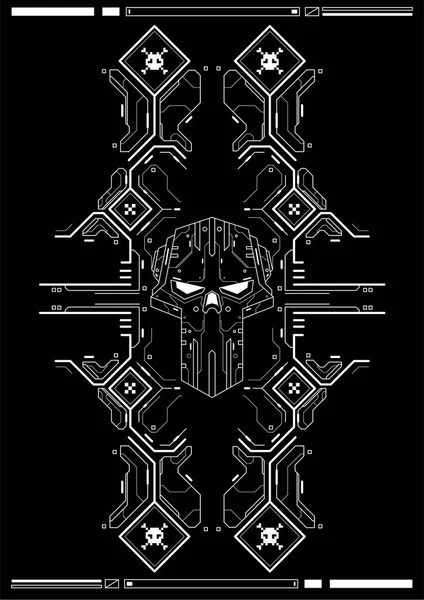 Cyberpunk fütüristik poster. Retro futuristik poster şablonu. Teknik soyut poster şablonu. Web ve baskı için modern el ilanı. kesmek, siber kültür, programlama ve sanal ortamlar.