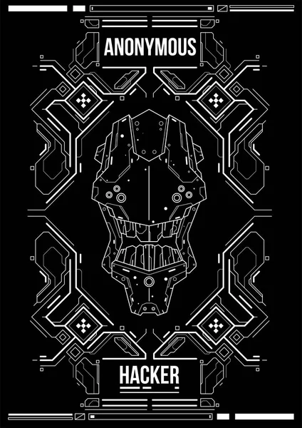 Cyberpunk fütüristik poster. Retro futuristik poster şablonu. Teknik soyut poster şablonu. Web ve baskı için modern el ilanı. kesmek, siber kültür, programlama ve sanal ortamlar.