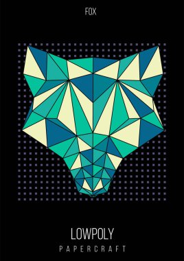 soyut düşük Poli şablonu. Poster poligonal hayvan ile. Modern sanat unsurları ile düzen.