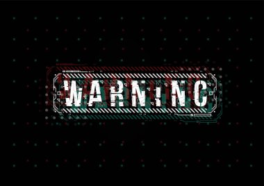 Uyarı. Hud öğeleri yazdırma ve web ile kavramsal düzeni. Fütüristik kullanıcı arabirimi öğeleri ile yazı.