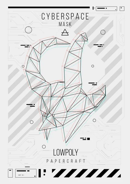 Abstraktní nízké poly šablona. Plakát s poligonal zvíře. Rozložení s futuristické prvky Hud. — Stockový vektor