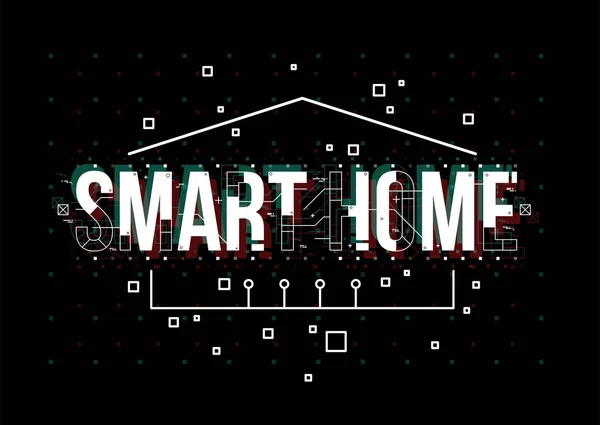 Smart Home. Conceptuele lay-out met Hud elementen voor print en web. Belettering met futuristische gebruikersinterface-elementen. — Stockvector