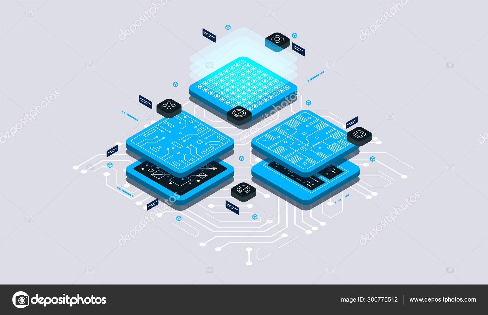 Isometric design concept virtual reality and augmented reality ...