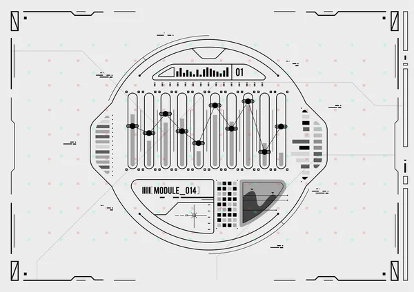 Futurist UI elements. Illustration vectorielle abstraite Contexte technologique. Interface utilisateur futuriste. HUD . — Image vectorielle