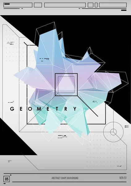 Cartel abstracto con forma de poli baja. Plantilla creativa con figura poligonal . — Archivo Imágenes Vectoriales