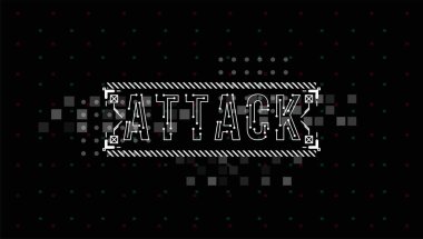 Saldırı. Baskı ve web için Hud elemanları ile Kavramsal Düzen. Fütüristik kullanıcı arabirimi elemanları ile yazı.