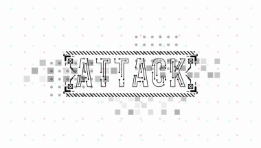 Saldırı. Baskı ve web için Hud elemanları ile Kavramsal Düzen. Fütüristik kullanıcı arabirimi elemanları ile yazı.