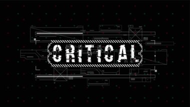 Kritik. Baskı ve web için Hud elemanları ile Kavramsal Düzen. Fütüristik kullanıcı arabirimi elemanları ile yazı.