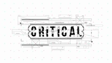 Kritik. Baskı ve web için Hud elemanları ile Kavramsal Düzen. Fütüristik kullanıcı arabirimi elemanları ile yazı.