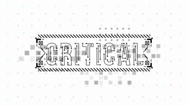 Kritik. Baskı ve web için Hud elemanları ile Kavramsal Düzen. Fütüristik kullanıcı arabirimi elemanları ile yazı.