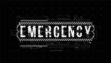 Acil. Baskı ve web için Hud elemanları ile Kavramsal Düzen. Fütüristik kullanıcı arabirimi elemanları ile yazı.